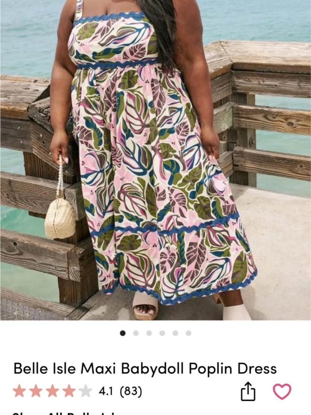 torrid Pink Multi Floral Maxi Dress with Blue Trim